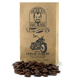 Cups of Anarchy hand roasted coffee blend - Patrick's Beans hand roasted coffee beans