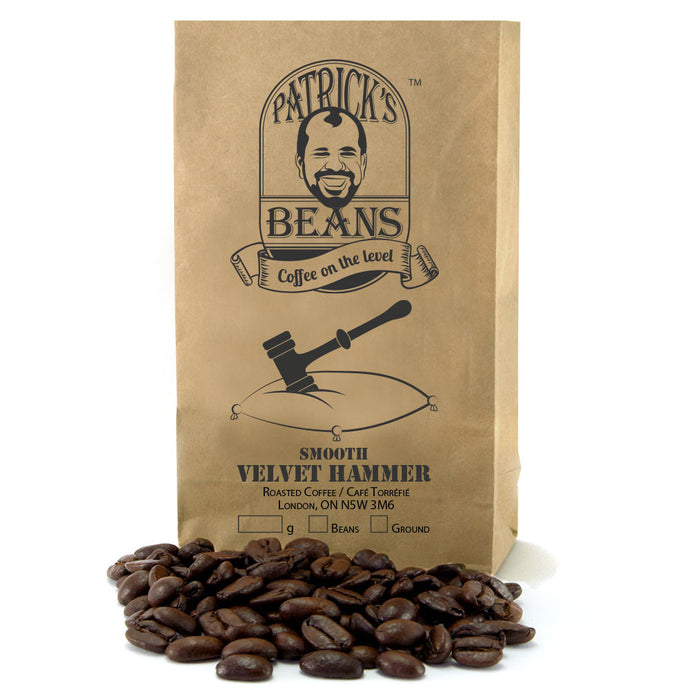 Velvet Hammer hand roasted coffee blend - Patrick's Beans hand roasted coffee beans